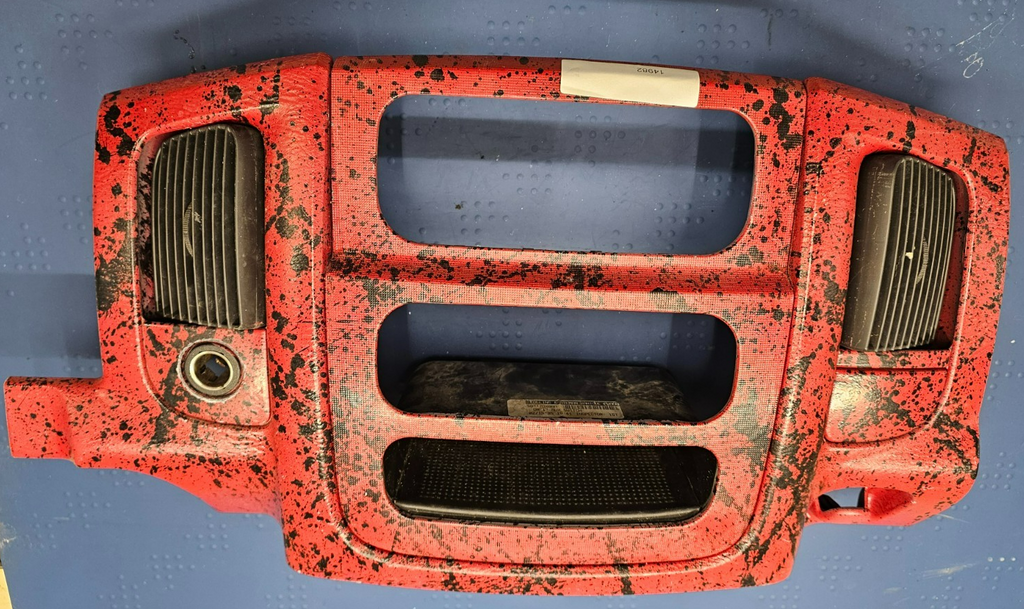 🔥02-05 Dodge RAM Dash RADIO Audio Stereo Bezel Climate Trim Panel RED B10