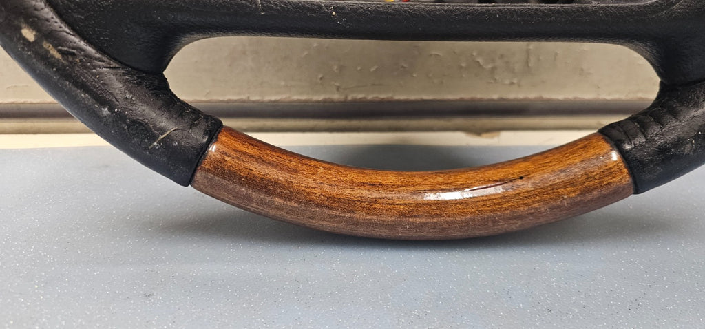 🔥98-04 Grand Marquis Crown Victoria Town Car Driver Steering Wheel Leather WOOD
