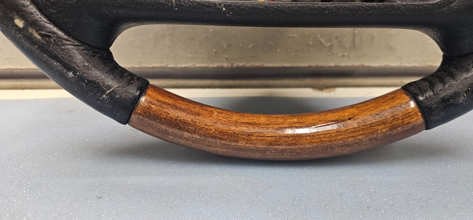 🔥98-04 Grand Marquis Crown Victoria Town Car Driver Steering Wheel Leather WOOD
