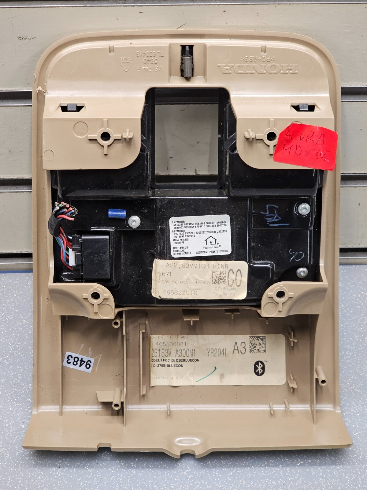 🔥04-06 ACURA MDX TL 07-09 RDX Overhead Console Homelink Sunroof Assembly Tan