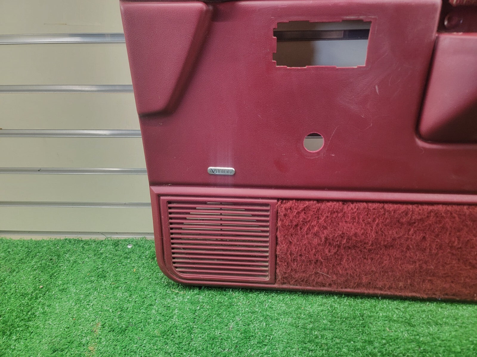 🔥87-96 Dodge Dakota PASSENGE Side Interior Trim Door Panel Manual Crank OEM Red
