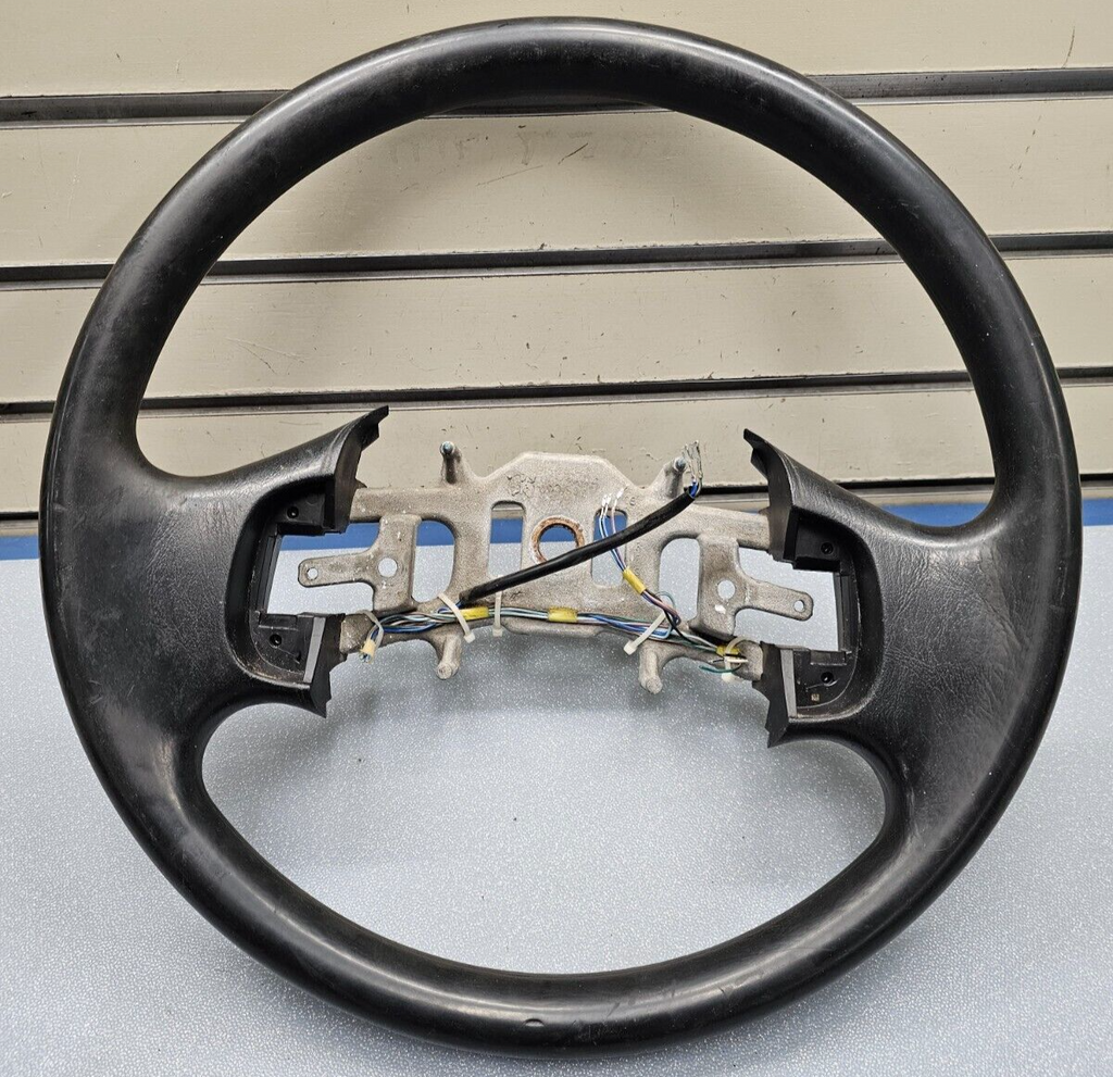 🔥1997-2003 Ford F-150 F-250 EXPEDITION Leather Steering Wheel Cruise Black OEM