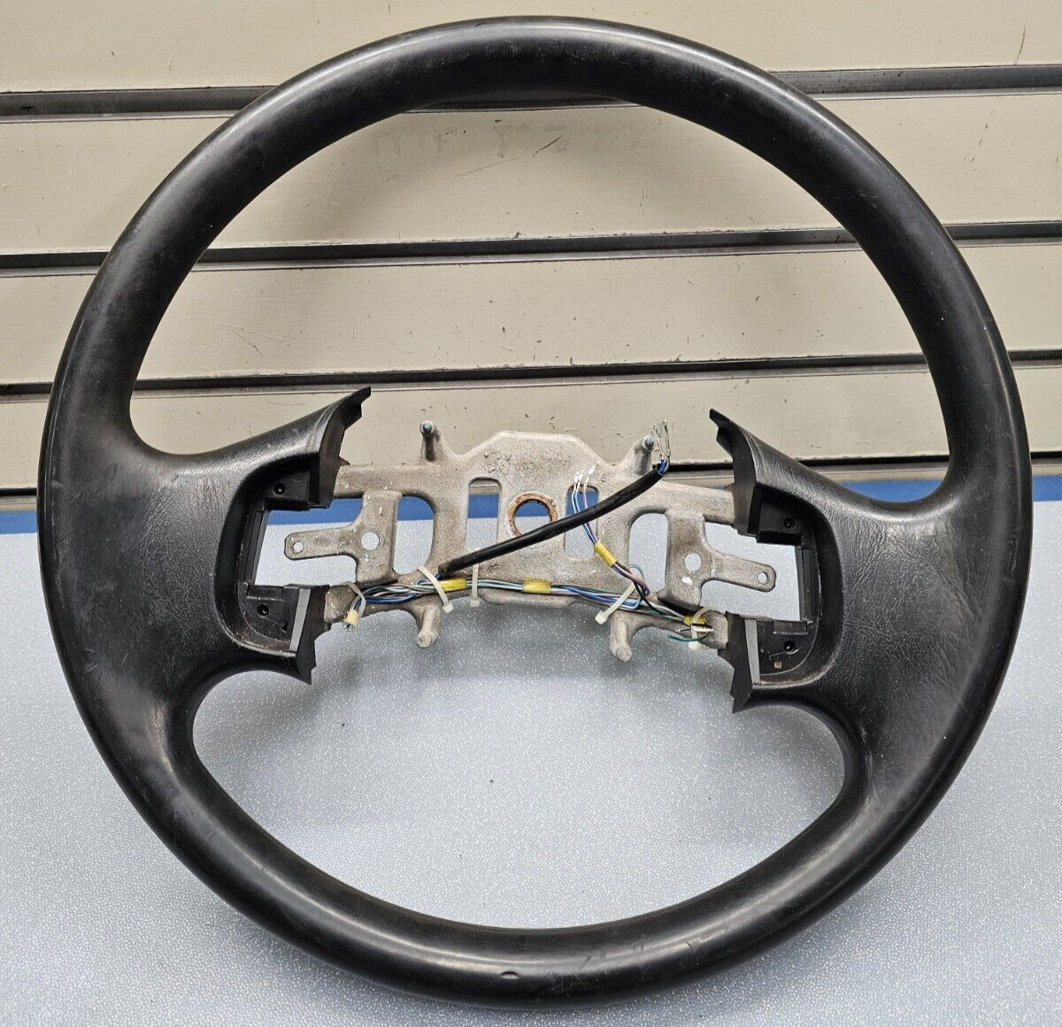 🔥1997-2003 Ford F-150 F-250 EXPEDITION Leather Steering Wheel Cruise Black OEM