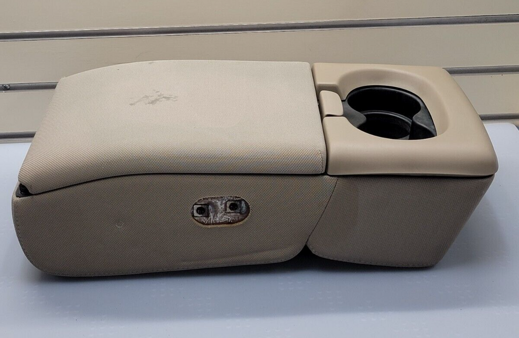 04-08 Ford F-150 Jump Seat Center Console Armrest Cup Holder Cloth light tan JS1