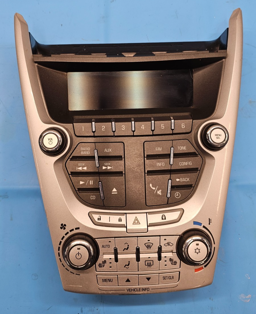 10-11 Equinox Terrain AM FM Radio Stereo Climate Control Trim Panel Bezel SILVER