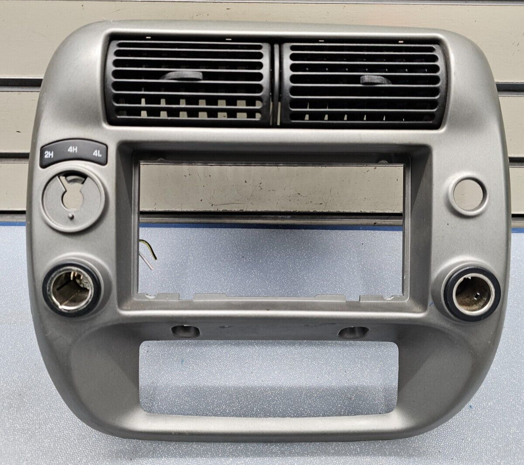 95-10 Ford Ranger EXPLORER Center Dash Radio Trim Surround Bezel Trim SILVER B2