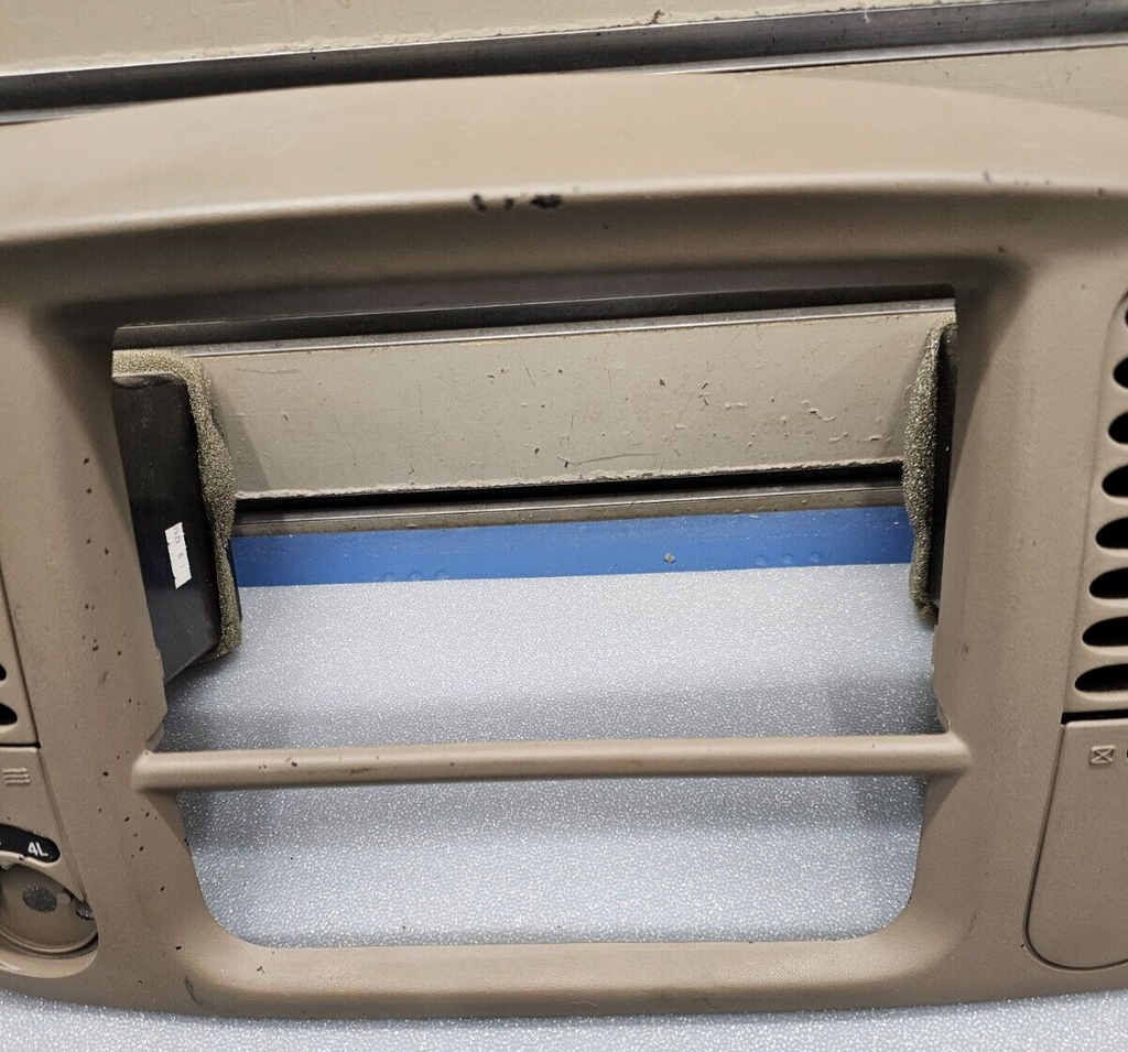 🔥97-03 Ford F150 Center Dash Radio Climate Trim Stereo BEZEL Panel Line TAN