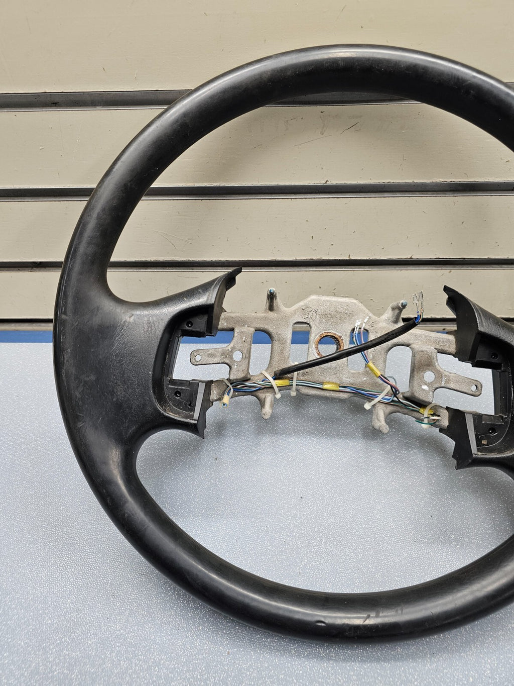 🔥1997-2003 Ford F-150 F-250 EXPEDITION Leather Steering Wheel Cruise Black OEM