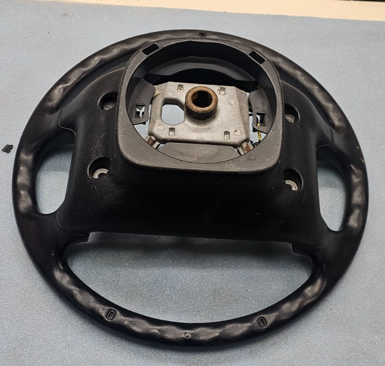🔥92-96 FORD Bronco F-150 F-250 F-350 Leather Steering Column Wheel Black OEM