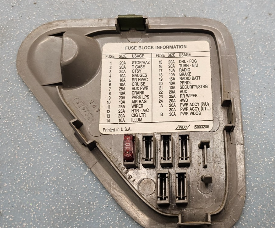 🔥95-99 Chevy GMC CK Tahoe Truck Dash Fuse Box Panel Cover Door Assembly Tan OEM