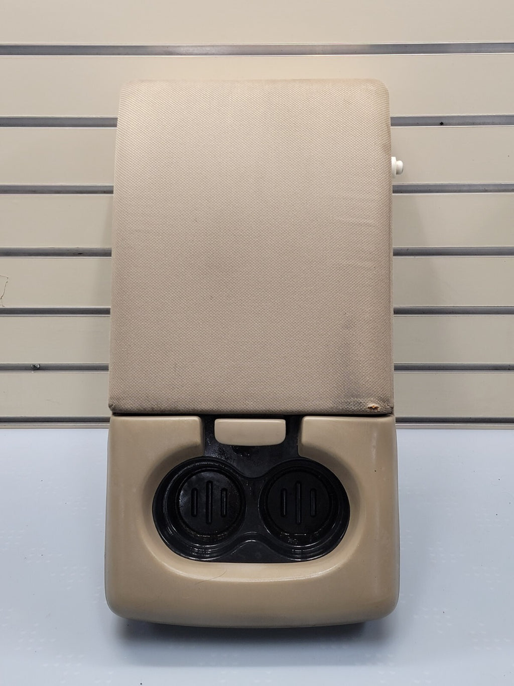 04-08 Ford F-150 Jump Seat Center Console Armrest w/2 Cup Holder Cloth Tan JS1
