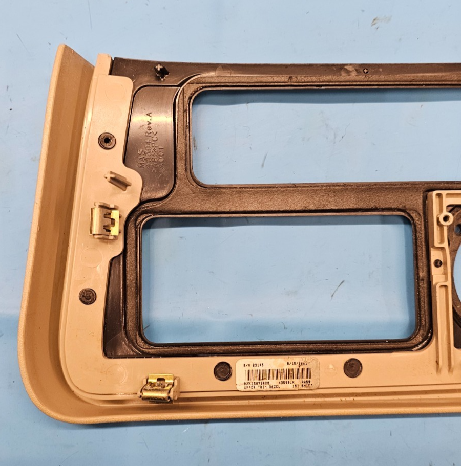 🔥02-06 Cadillac Escalade Radio Dash Trim Bezel with Clock  Tan/woodgrain