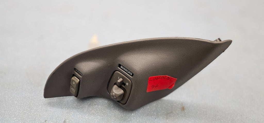 🔥95-97 town car mirror switch with door panel bezel  front Left Side DK GRAY