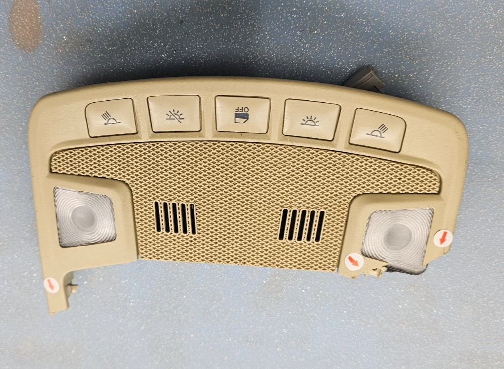🔥2015-2020 Ford F-150 F150 Overhead Roof Console w/ Light Buttons OEM TAN