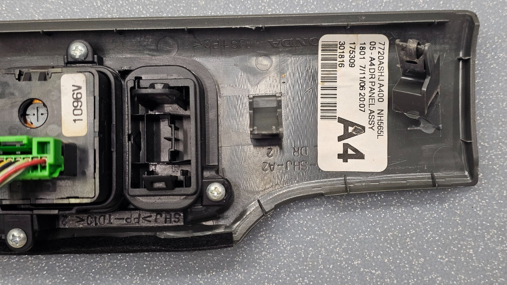 🔥05-10 Honda Odyssey Door Sun Roof Control Switch Sliding Slide Power Side Gray