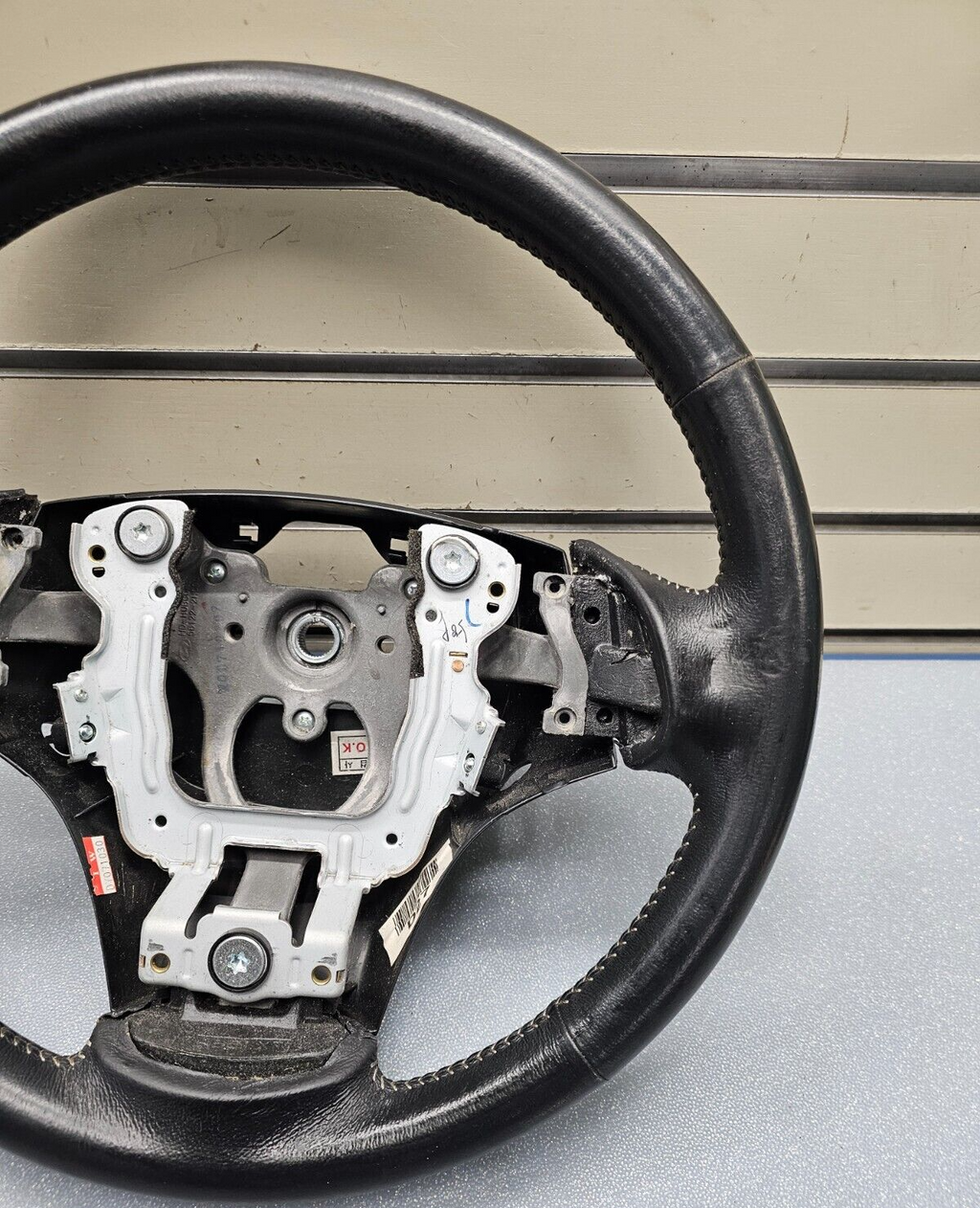 07-09 Elantra Left Driver Steering Column Wheel 9P Cruise Control Leather Black