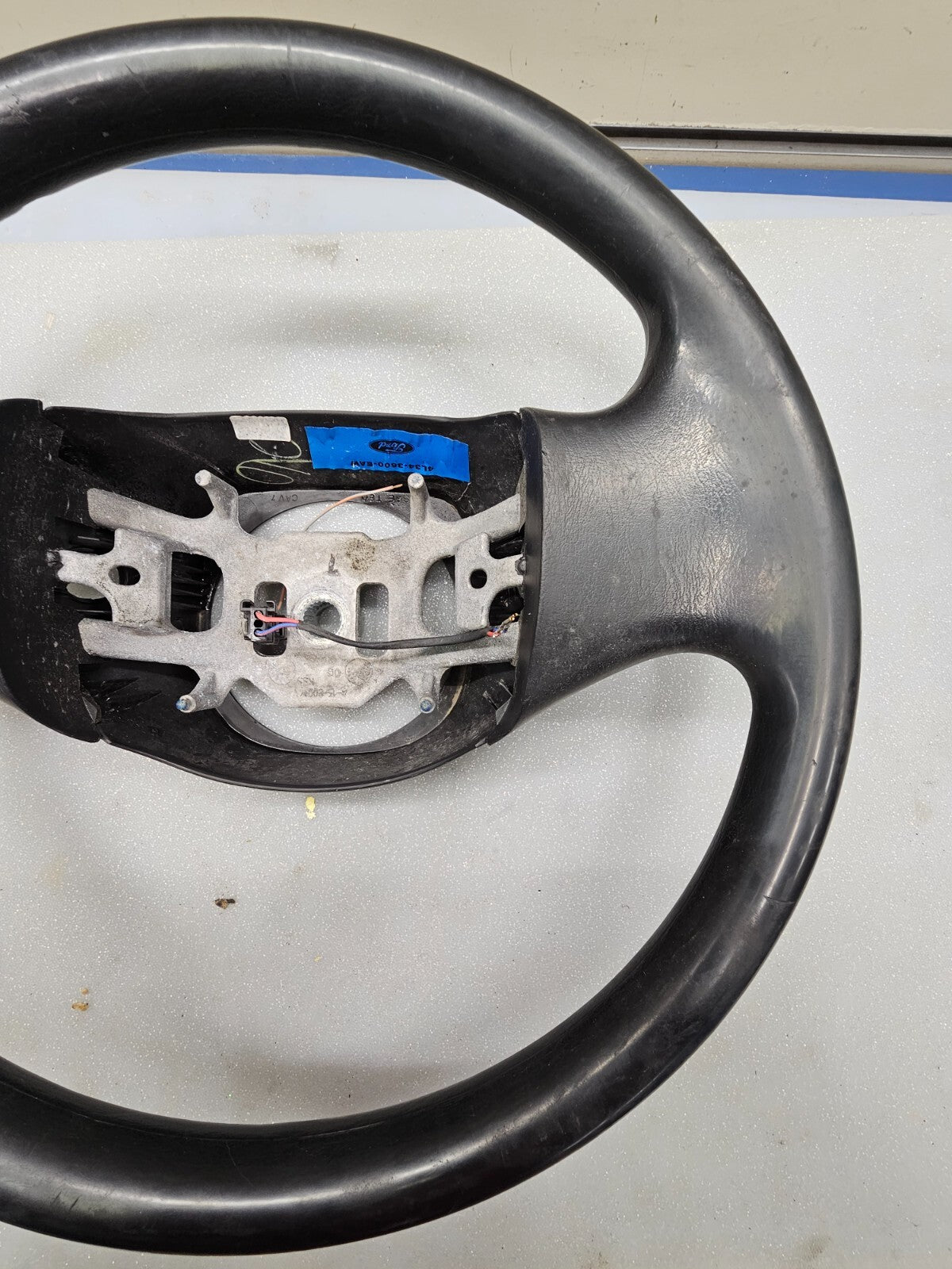 99-07 FORD F250 F350 SUPER DUTY PICKUP Steering Wheel Leather Column Shift Black