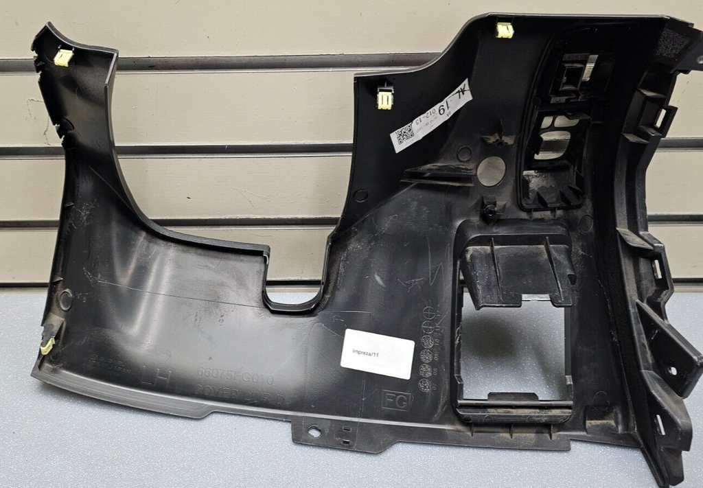 08-14 Impreza WRX STI Left Driver Dash Kick Panel Under Lower Column Cover Black