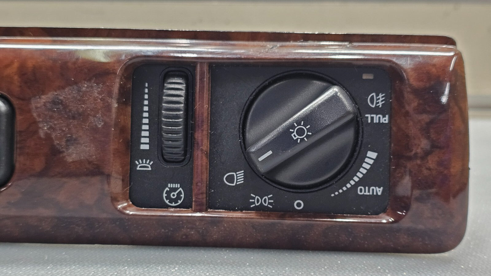 🔥00-02 Lincoln LS Dash Headlight Lamp Control Switch Assembly Woodgrain