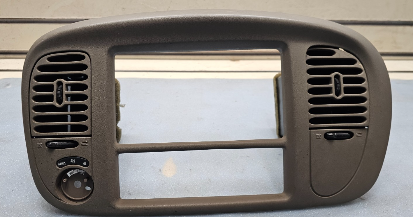 🔥97-03 Ford F150 F-150 Dash Radio Stereo Climate BEZEL Trim Panel Line TAN B1