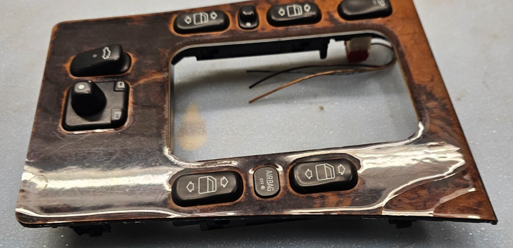 98-02 MERCEDES W210 C280 E55 C43 CENTER CONSOLE MASTER WINDOW SWITCH PANEL WOOD