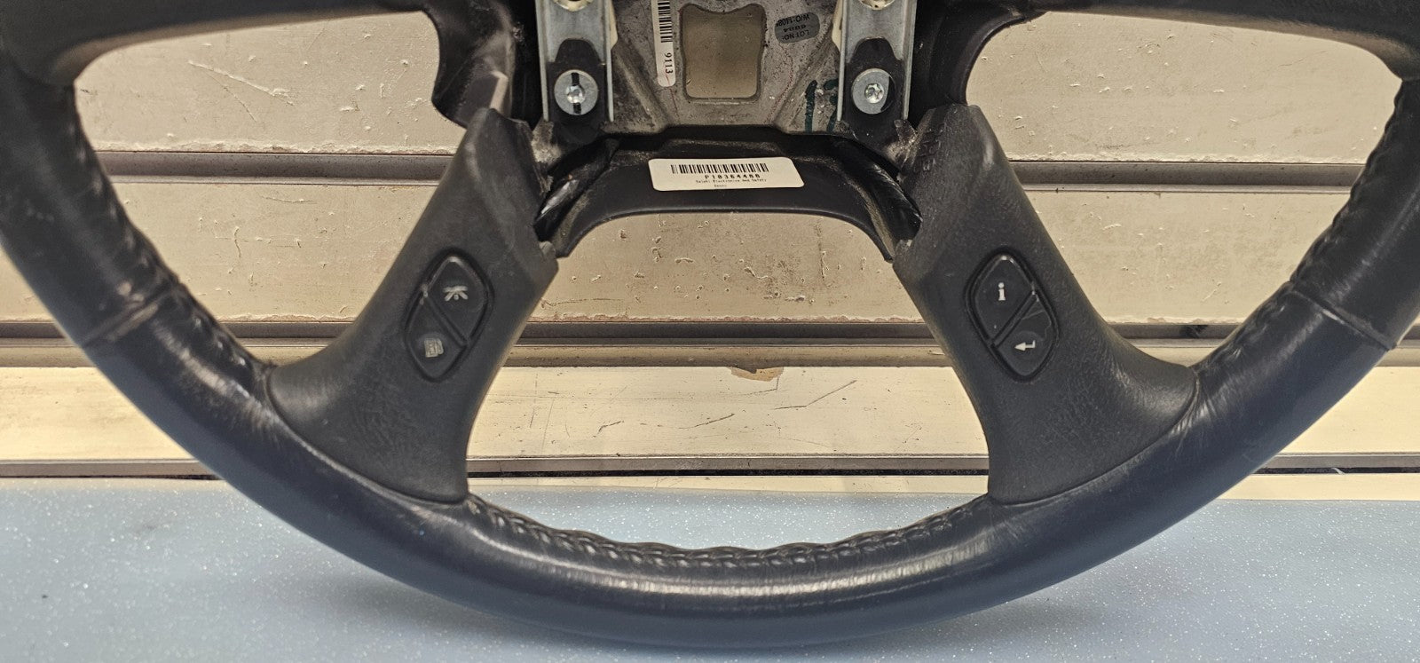 🔥03-06 SILVERADO SIERRA TAHOE SUBURBAN STEERING WHEEL COLUMN LEATHER BLACK