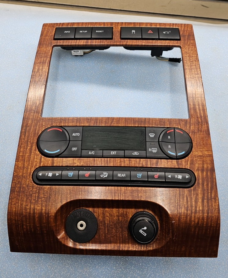 🔥2007-2014 Ford Expedition Radio Dash Bezel Trim Climate Control Woodgrain OEM