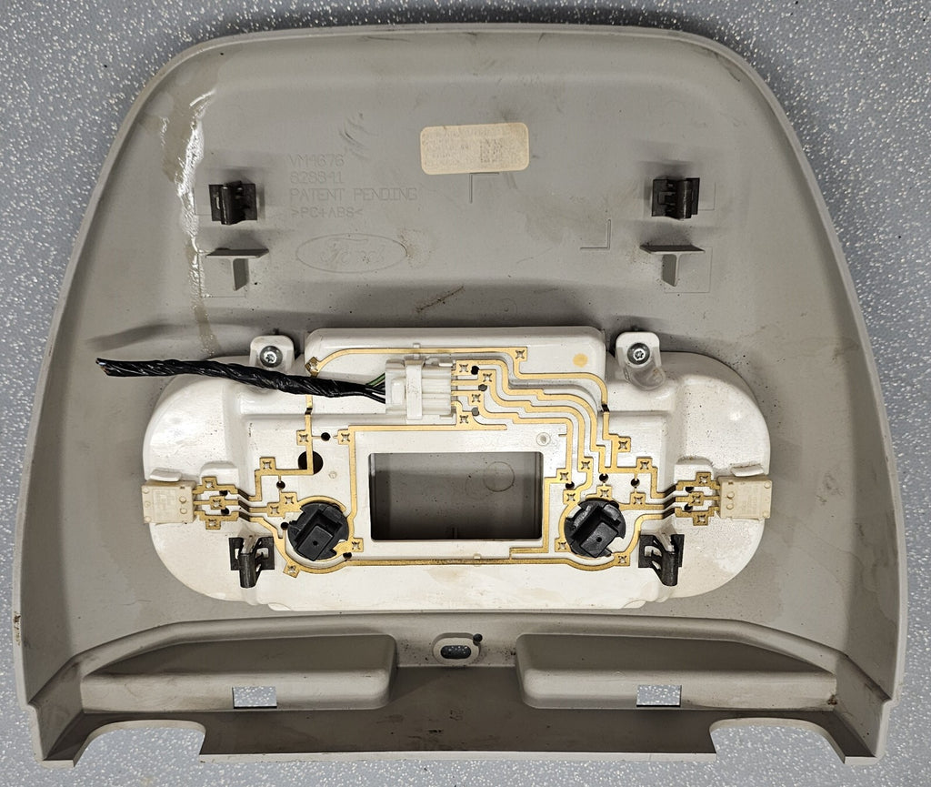 04-08 Ford F-150 Overhead Console Front Center Dome Map Lights Roof Rail GRAY 09