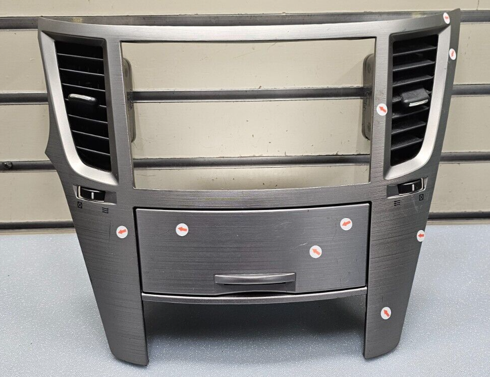 🔥10-14 Legacy Outback Dash Radio Stereo Display Climate Trim Bezel Panel Silver