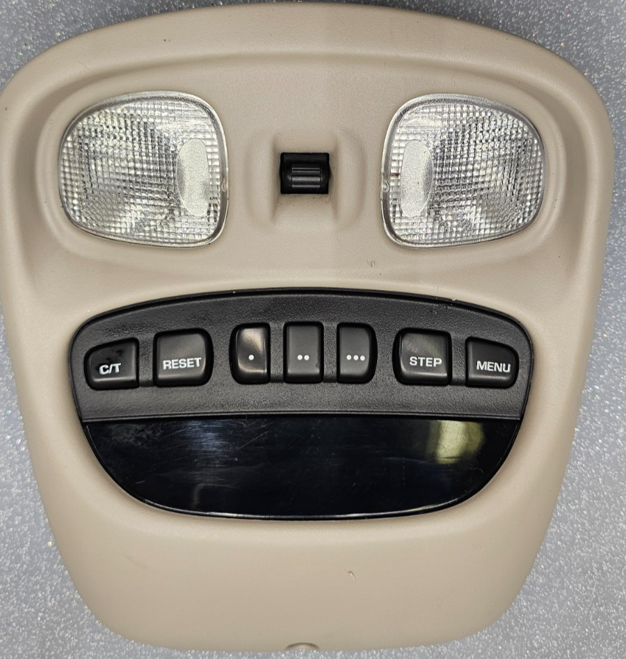 🔥99-04 Grand Cherokee Overhead Console Dome Map Light Storage Assembly TAN