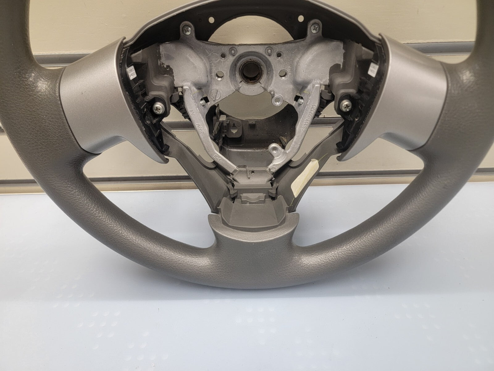 🔥09-13 TOYOTA MATRIX COROLLA FRONT STEERING COLUMN WHEEL ASSEMBLY GRAY LEATHER