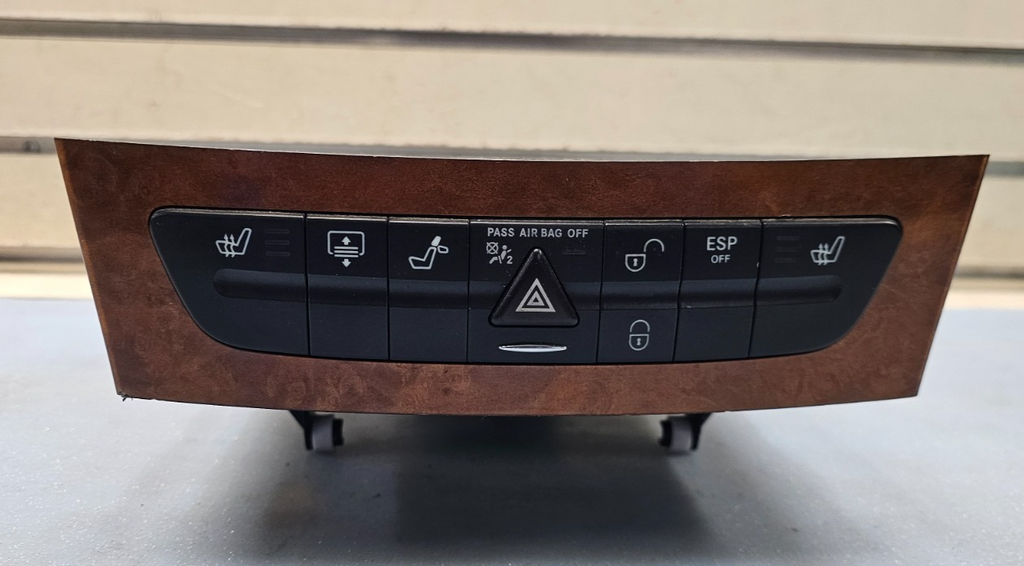 🔥03-09 Mercedes E320 OEM Dash Hazard Seat Heater Door Lock Switch wood