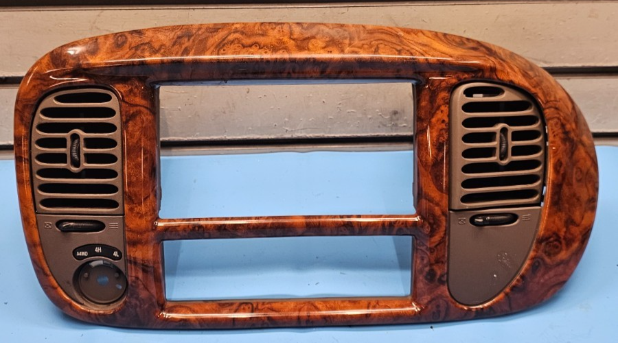 🔥97-03 Ford F150 Center Dash Radio Climate Trim Stereo Display BEZEL Panel Wood