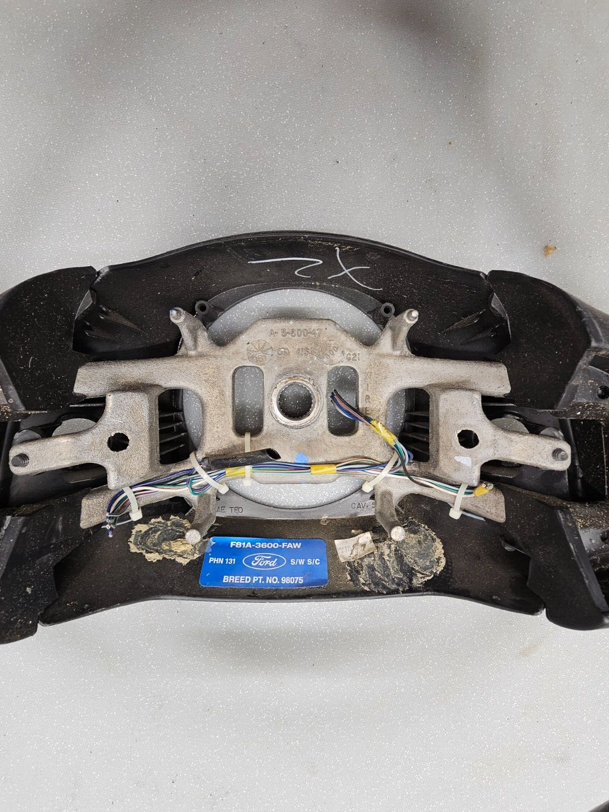 99-07 FORD F250 F350 SUPER DUTY PICKUP Steering Wheel Leather Column Shift Black