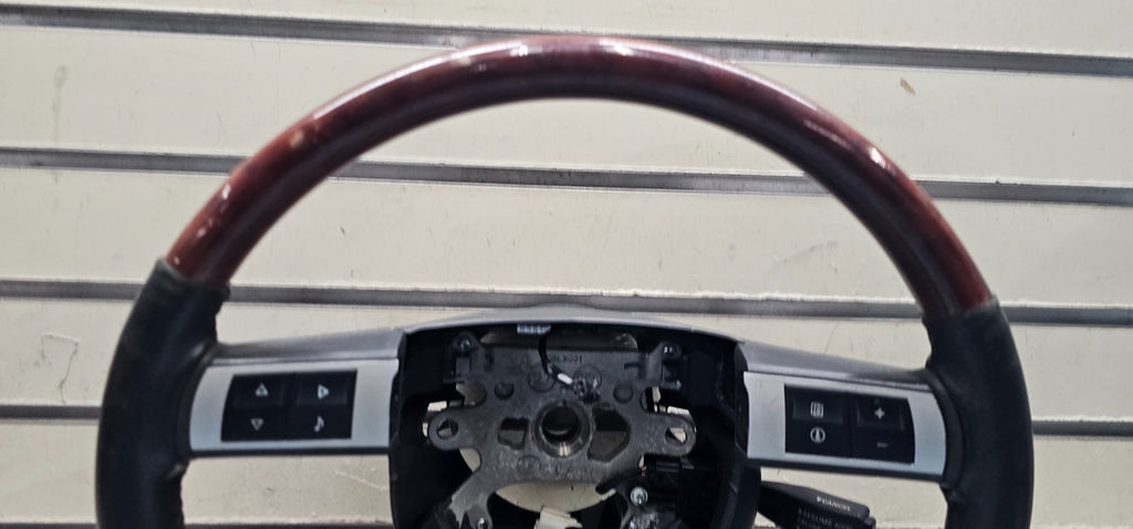 🔥2005-2010 Chrysler 300C Dark Slate Leather Steering Wheel Woodgrain Black/wood