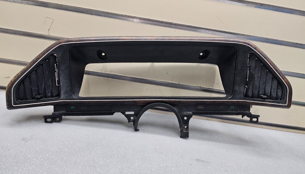 87-91 Ford F150 BRONCO Dash Instrument Cluster Bezel Speedo Gauge Trim Wood C11