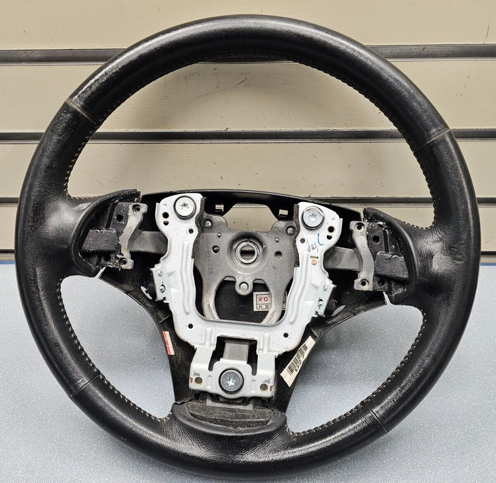 07-09 Elantra Left Driver Steering Column Wheel 9P Cruise Control Leather Black