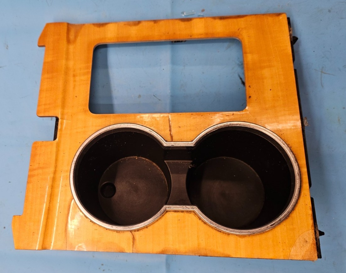 07-14 Lincoln Navigator Center Cosnole Gear Shifter Floor Bezel Cup Holder wood