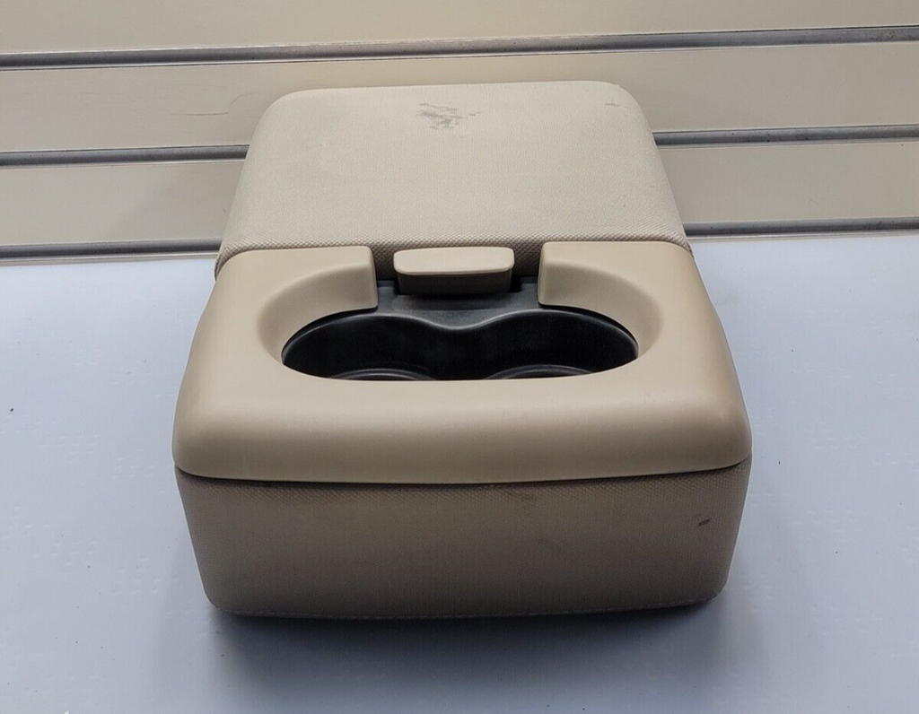 04-08 Ford F-150 Jump Seat Center Console Armrest Cup Holder Cloth light tan JS1