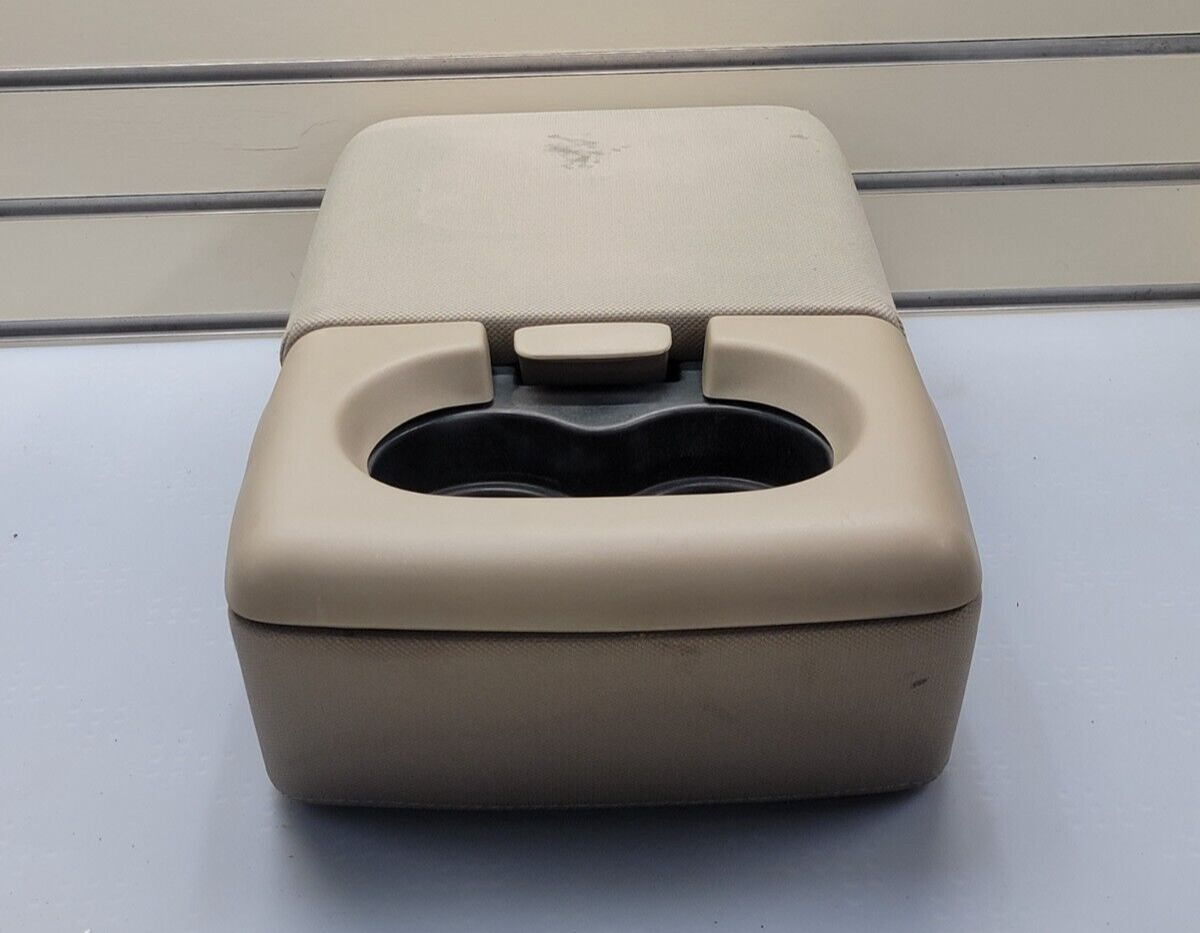 04-08 Ford F-150 Jump Seat Center Console Armrest Cup Holder Cloth light tan JS1