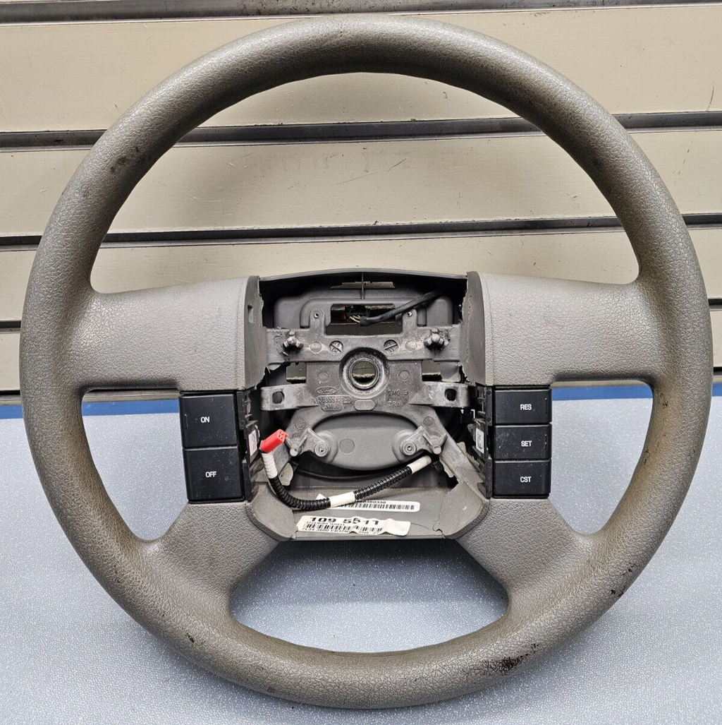 🔥04-08 Ford F-150 Leather Steering Wheel Cruise Control GRAY OEM